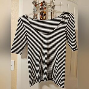 Black and White Striped Top